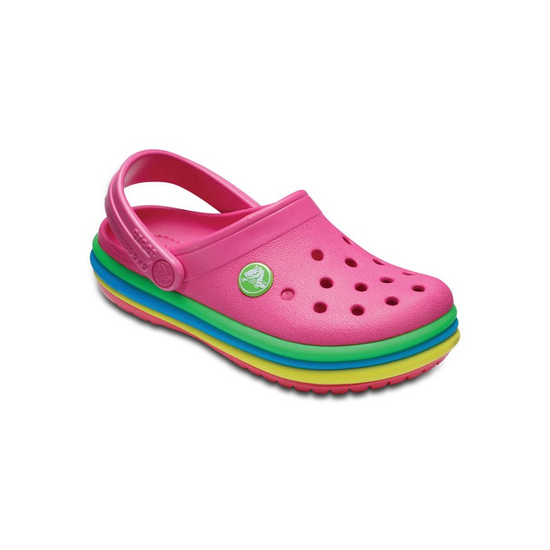 SOLDES CB Rainbow Band Clog Kids CROCS taille 24 Rose CHAUSSMART CHAUSSMART