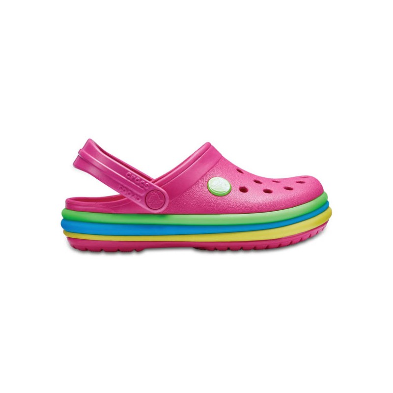 SOLDES CB Rainbow Band Clog Kids CROCS taille 24 Rose CHAUSSMART CHAUSSMART