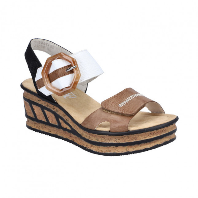 Sandales talon compensé femme RIEKER Eagle 68176