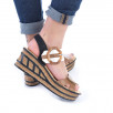 Sandales talon compensé femme RIEKER Eagle 68176