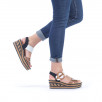 Sandales talon compensé femme RIEKER Eagle 68176
