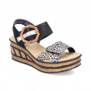 Sandales talon compensé femme RIEKER Eagle 68176