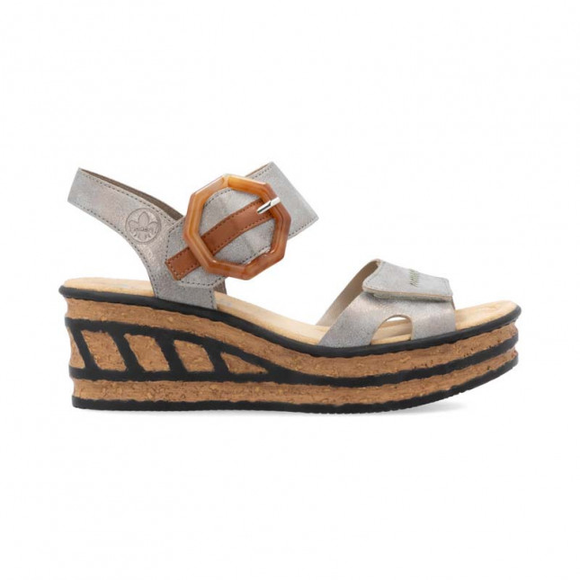 Sandales talon compensé femme RIEKER Eagle 68176