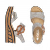 Sandales talon compensé femme RIEKER Eagle 68176