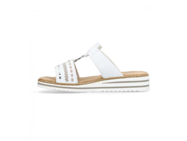 mule femme blanche confortable Rieker Alabama V0636