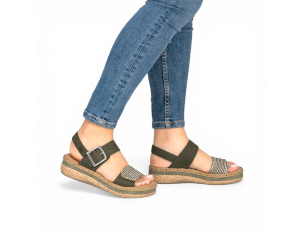 Sandales Femme talon compensée Rieker V0951