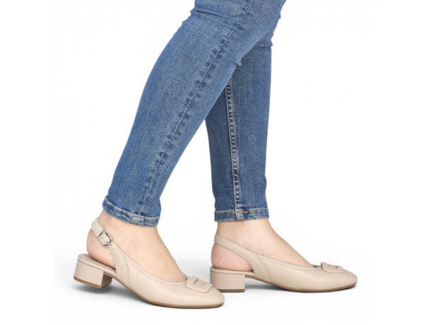 escarpin femme beige confortable Rieker 43456
