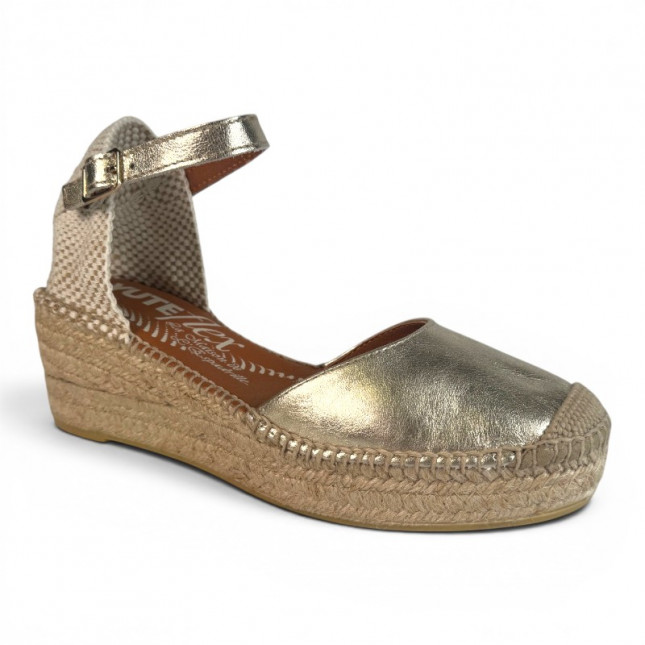 escarpin femme doré talon compensé la Maison de l'Espadrille Y151