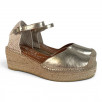 escarpin femme doré talon compensé la Maison de l'Espadrille Y151