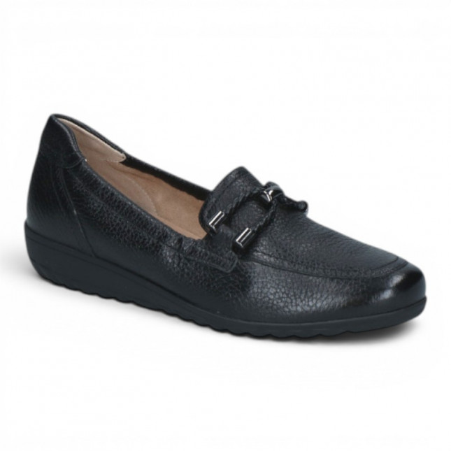 mocassin noir femme confortable caprice 24300